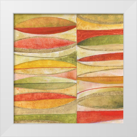 Oval Mosaic White Modern Wood Framed Art Print by Tava Studios