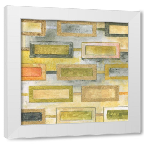 Square Mosaic White Modern Wood Framed Art Print by Tava Studios