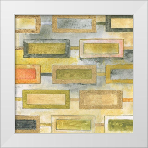 Square Mosaic White Modern Wood Framed Art Print by Tava Studios