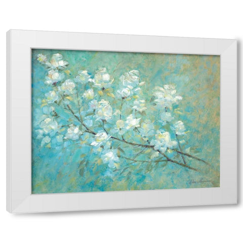 Wild Rose Blossom White Modern Wood Framed Art Print by Manning, Ruane