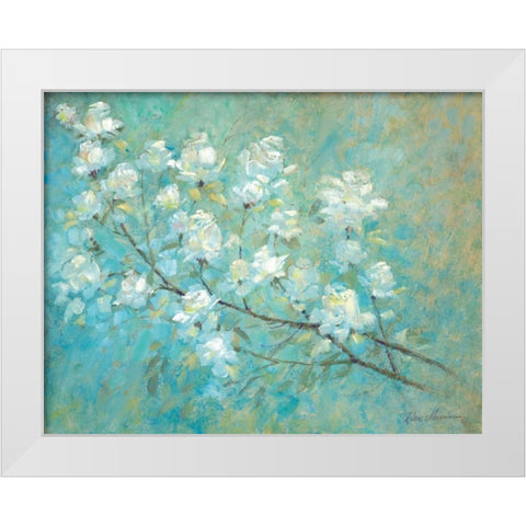 Wild Rose Blossom White Modern Wood Framed Art Print by Manning, Ruane
