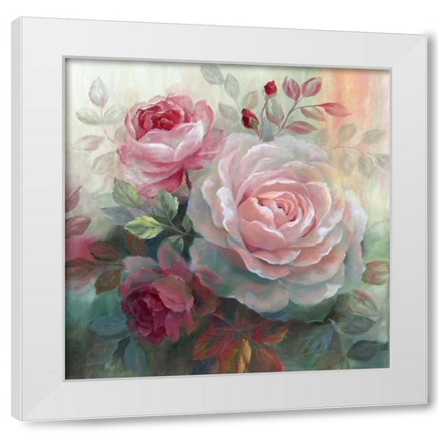 White Roses II White Modern Wood Framed Art Print by Nan