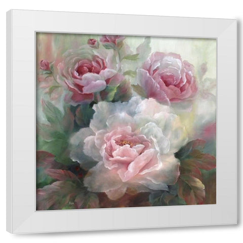 White Roses III White Modern Wood Framed Art Print by Nan