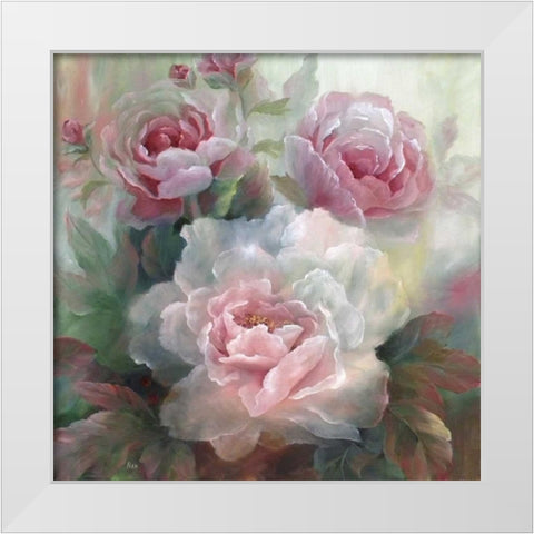 White Roses III White Modern Wood Framed Art Print by Nan