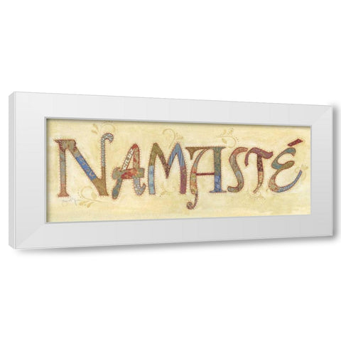 Namaste White Modern Wood Framed Art Print by Tava, Janet