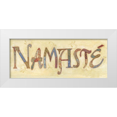 Namaste White Modern Wood Framed Art Print by Tava, Janet