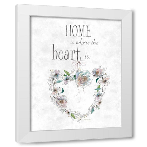 Heart Sampler White Modern Wood Framed Art Print by Robinson, Carol