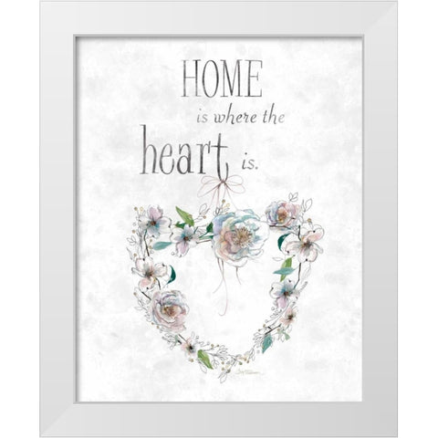 Heart Sampler White Modern Wood Framed Art Print by Robinson, Carol