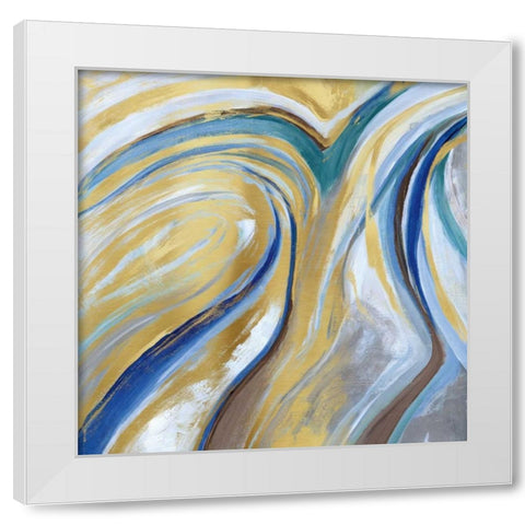 Agate and Gold I White Modern Wood Framed Art Print by Nan