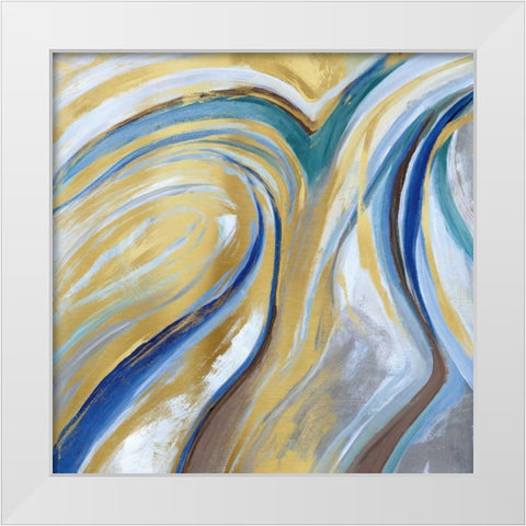 Agate and Gold I White Modern Wood Framed Art Print by Nan