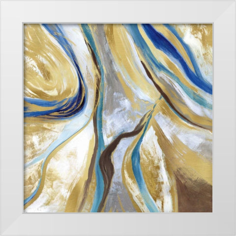 Agate and Gold II White Modern Wood Framed Art Print by Nan