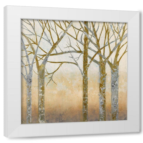 Golden Wood White Modern Wood Framed Art Print by Tava Studios
