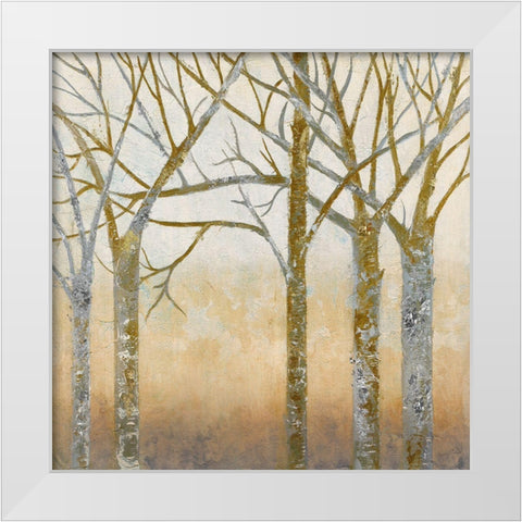 Golden Wood White Modern Wood Framed Art Print by Tava Studios