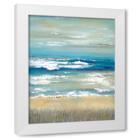 Distant Horizon White Modern Wood Framed Art Print by Tava studios