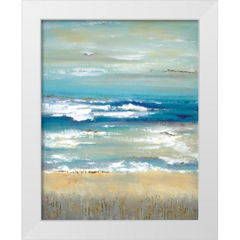 Distant Horizon White Modern Wood Framed Art Print by Tava studios