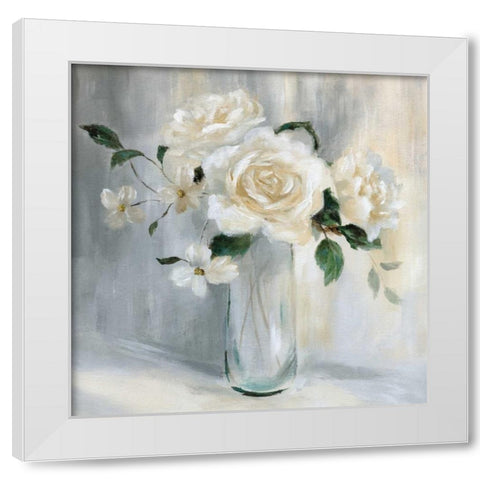 Carolina Springs Bouquet White Modern Wood Framed Art Print by Nan