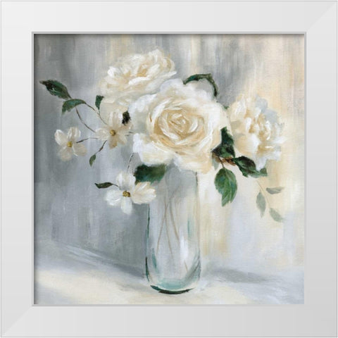 Carolina Springs Bouquet White Modern Wood Framed Art Print by Nan