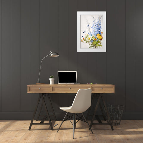 Wild Garden I White Modern Wood Framed Art Print by Daniels, Rogier
