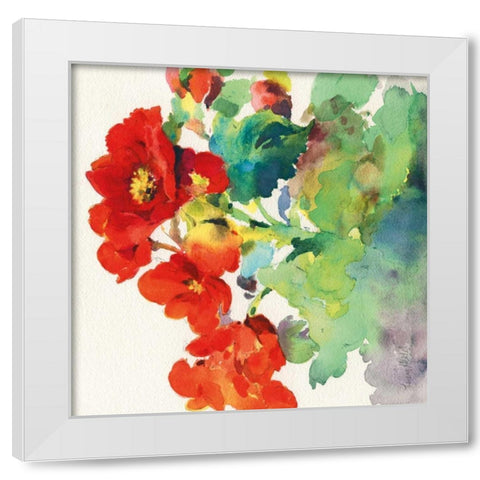 Begonia I White Modern Wood Framed Art Print by Troise Heidel, Theresa