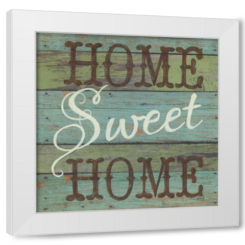 Home Sweet Home White Modern Wood Framed Art Print by Tava Studios