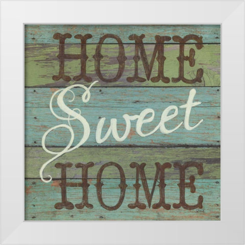 Home Sweet Home White Modern Wood Framed Art Print by Tava Studios