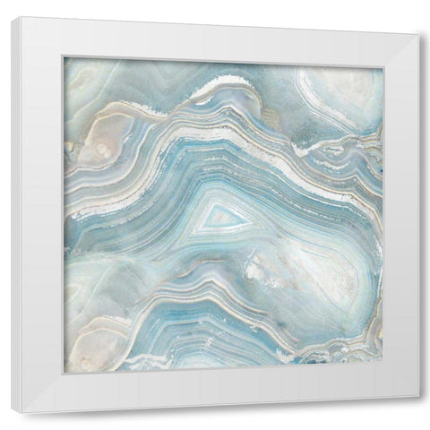 Agate in Blue I White Modern Wood Framed Art Print by Nan
