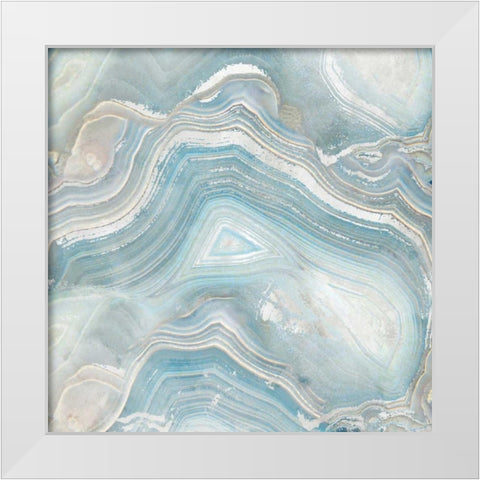 Agate in Blue I White Modern Wood Framed Art Print by Nan