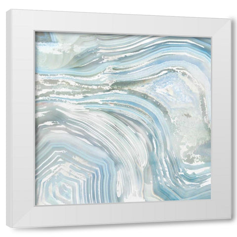 Agate in Blue II White Modern Wood Framed Art Print by Nan