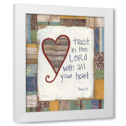 Trust In The Lord White Modern Wood Framed Art Print by Tava Studios
