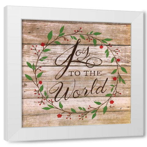 Joy To The World White Modern Wood Framed Art Print by Tava Studios