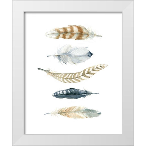 Feather Collection White Modern Wood Framed Art Print by Robinson, Carol