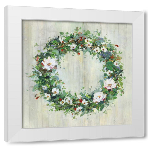 Woodgrain Wreath White Modern Wood Framed Art Print by Swatland, Sally