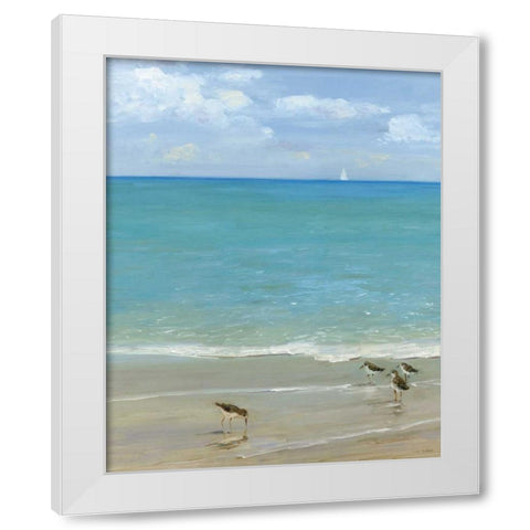 Watering Can White Modern Wood Framed Art Print by Swatland, Sally