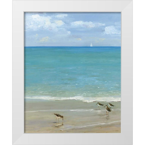 Watering Can White Modern Wood Framed Art Print by Swatland, Sally