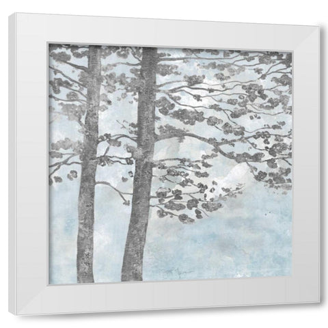 Soft Silhouette White Modern Wood Framed Art Print by Tava Studios
