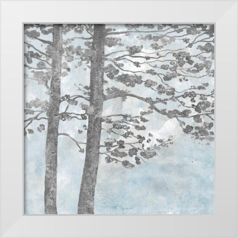 Soft Silhouette White Modern Wood Framed Art Print by Tava Studios