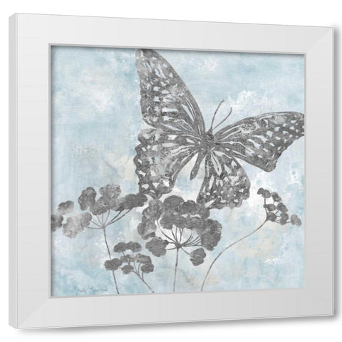 Soft Silhouette White Modern Wood Framed Art Print by Tava Studios