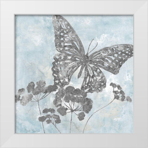 Soft Silhouette White Modern Wood Framed Art Print by Tava Studios