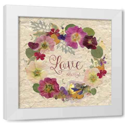 Pressed Wreath White Modern Wood Framed Art Print by Robinson, Carol