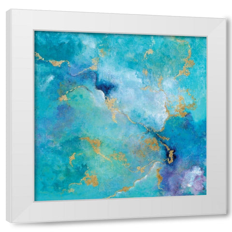 Golden Edge I White Modern Wood Framed Art Print by Tava Studios