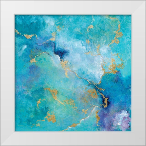 Golden Edge I White Modern Wood Framed Art Print by Tava Studios