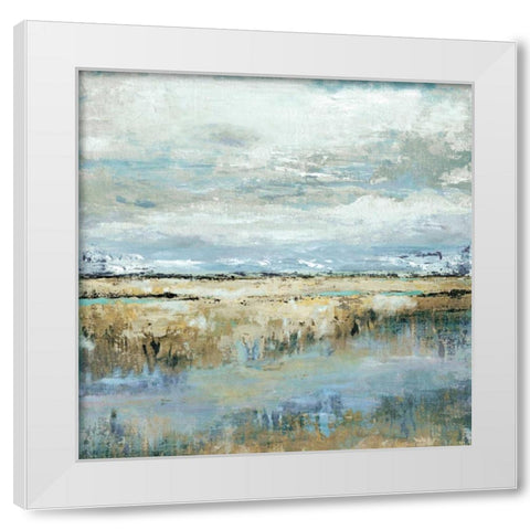 Coastal Marsh White Modern Wood Framed Art Print by Tava Studios