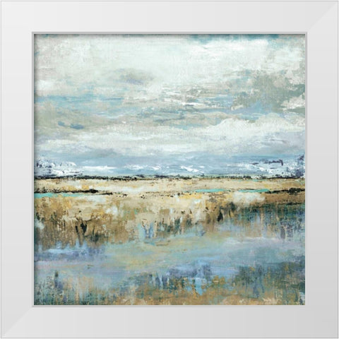 Coastal Marsh White Modern Wood Framed Art Print by Tava Studios