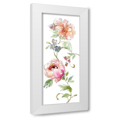 Trailing Blooms I White Modern Wood Framed Art Print by Robinson, Carol
