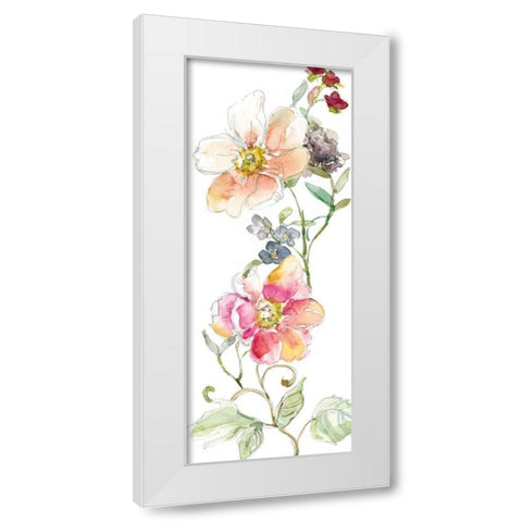 Trailing Blooms II White Modern Wood Framed Art Print by Robinson, Carol