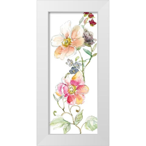 Trailing Blooms II White Modern Wood Framed Art Print by Robinson, Carol