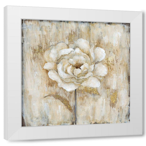 Venetian Gold White Modern Wood Framed Art Print by Tava Studios