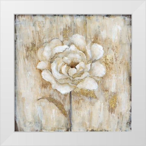 Venetian Gold White Modern Wood Framed Art Print by Tava Studios