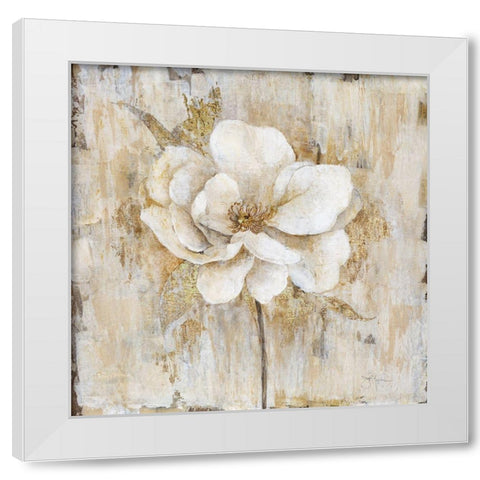 Venetian Gold White Modern Wood Framed Art Print by Tava Studios