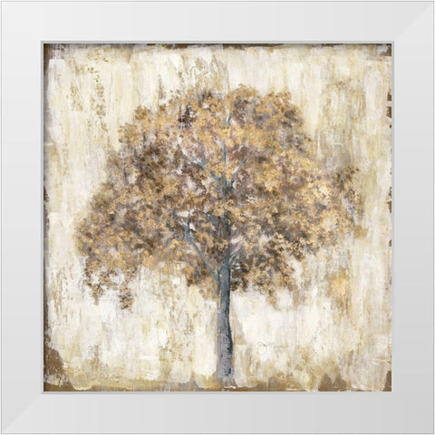 Venetian Gold White Modern Wood Framed Art Print by Tava Studios